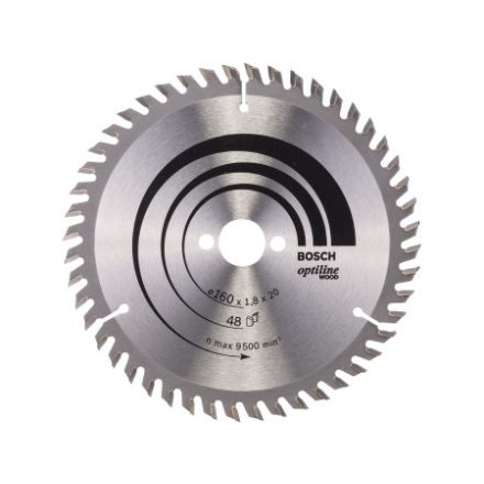 BOSCH Sägeblatt für Holz 160 x 20/16 x 1,8 mm / 48T Optiline Wood ATB