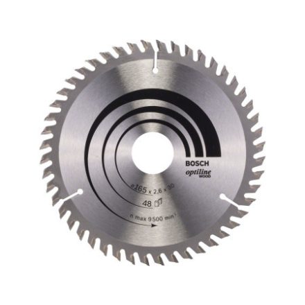 BOSCH Sägeblatt für Holz 165 x 30/20 x 2,6 mm / 48T Optiline Wood ATB