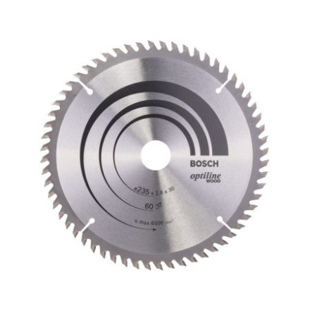 BOSCH Sägeblatt für Holz 235 x 30/25 x 2,8 mm / 60T Optiline Wood ATB
