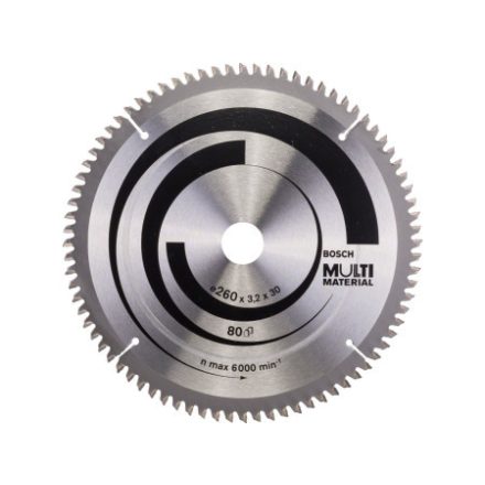 BOSCH Kreissägeblatt universal 260 x 30 x 3,2 mm / 80T MultiMaterial HLTCG