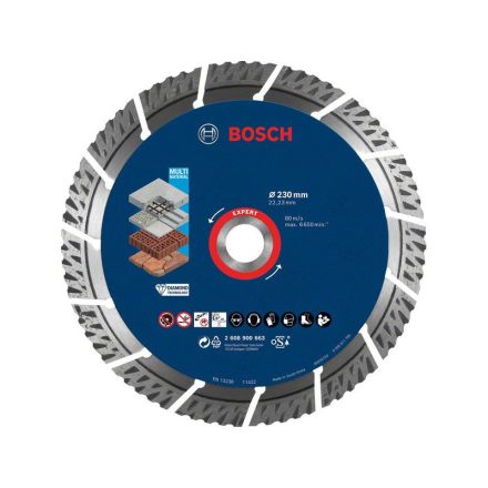 BOSCH EXPERT Diamant-Trennscheibe 230 x 2,2 x 15 x 22,2 mm segmentiertes MultiMaterial