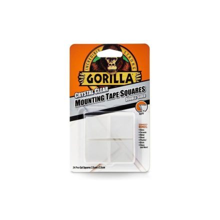 GORILLA Doppelseitiges Klebeband glasklar 25 mm x 25 mm (24 Stück)