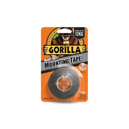 GORILLA Doppelseitiges Klebeband Outdoor schwarz 25,4 mm x 1,52 m