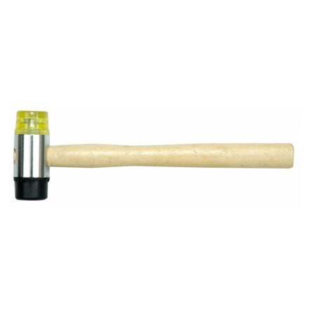 VOREL Hammer mit Gummi-Kunststoff-Kopf 300 g, Holzstiel 35 mm