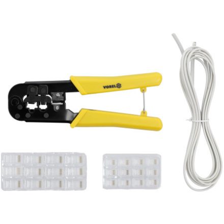 VOREL Crimpzange für UTP-Netzwerk-/RJ45- und Telefon-/RJ11-Kabel