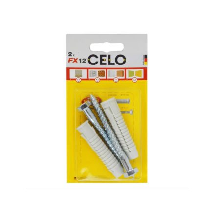 CELO FX 12 Universal-Nylondübel + 8 x 80 Sechskantschraube (2 Stück)