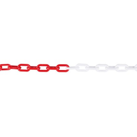 Kunststoffkette rot-weiß 6 mm x 25 m