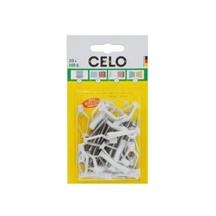 CELO Flügel-Gipskartondübel M6 + 3,5 x 50 Holzschrauben (20 Stück)