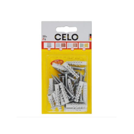 CELO NF 6 Flügeldübel + 4 x 40 Holzschrauben (20 Stück)