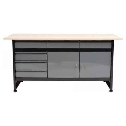 VOREL Cabinet Arbeitstisch mit 4 Schubladen und 2 Türen 1700 x 600 x 840 mm