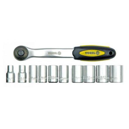 VOREL Steckschlüsselsatz 11-teilig 1/2" 10-24 mm CrV