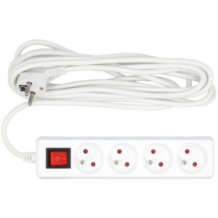 VOREL Elektrisches Verlängerungskabel mit 4-Verteilungsschalter