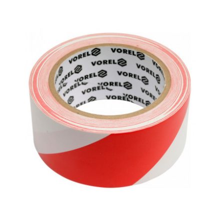 VOREL Selbstklebendes Markierungsband rot-weiß 48 mm x 33 m PVC