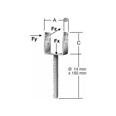 VORMANN Stützenträgereisen betonierbar 101 x 60 x 102 mm