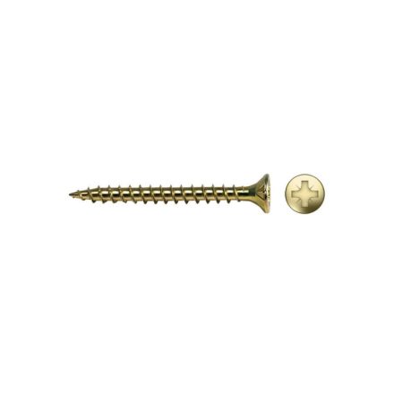CELO VELOX Spanplattenschraube 6,0 x 60 mm, Vollgewinde, PZ, Gelbzink (100 Stück)
