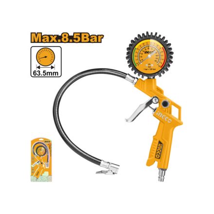 INGCO Reifenfüllpistole mit Druckmesser 0-8,5 bar 1/4"