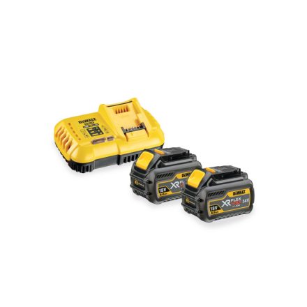 DEWALT FlexVolt Akku und Schnellladegerät Set 18 V (2 x 6 Ah Akkus) DCB118T2