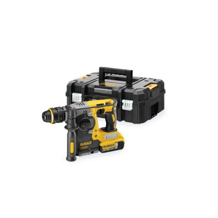 DEWALT Akku-Bohrhammer 18 V ohne Kohlebürste (2 x 5,0 Ah Akku + Ladegerät + TSTAK) DCH273P2T