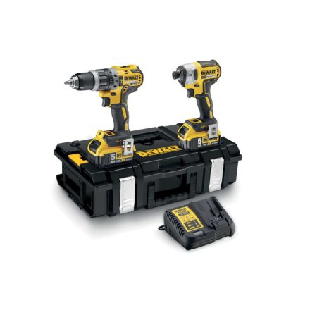 DEWALT Akku-Kraftpaket 18 V (DCD796 + DCF887 + 2 x 5,0 Ah Akku + Ladegerät + Koffer)
