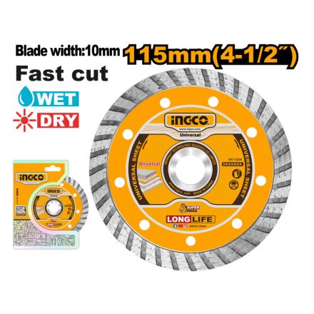 INGCO Diamanttrennscheibe 115 x 10 x 22,2 mm Turbo