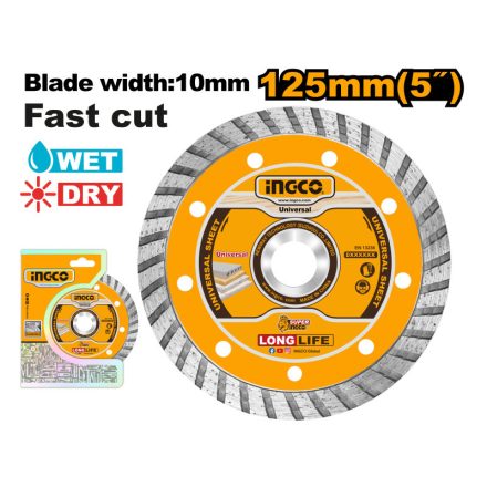 INGCO Diamanttrennscheibe 125 x 10 x 22,2 mm Turbo