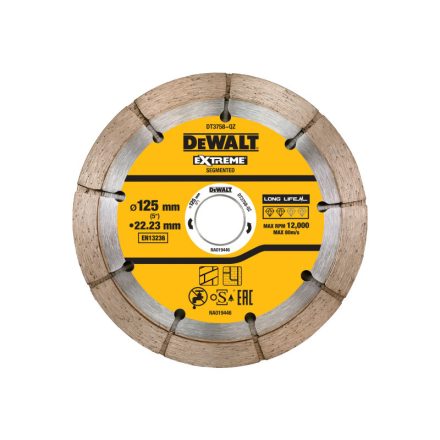 DEWALT Diamant-Trennscheibe segmentiert 125 x 22,2 mm Doppelscheibe