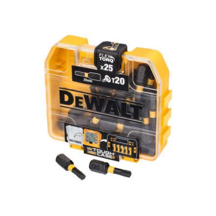 DEWALT Flextorq Bit-Spitze T20 x 25 mm im Tough Case (25 Stück)