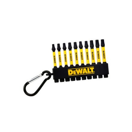 DEWALT Torx-Bitset mit Karabiner, 10-teilig, 1/4" Hex (T20x3, T25x4, T30x3 / 57 mm) FLEXTORQ