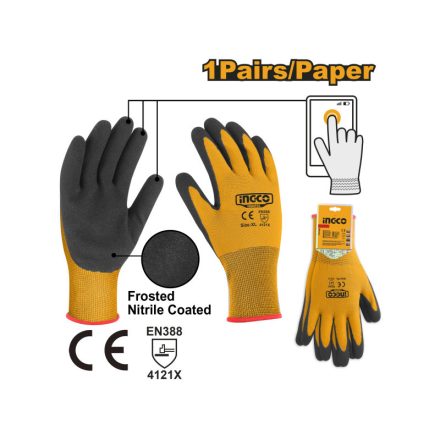 INGCO Montagehandschuhe XL nitrilbeschichtet