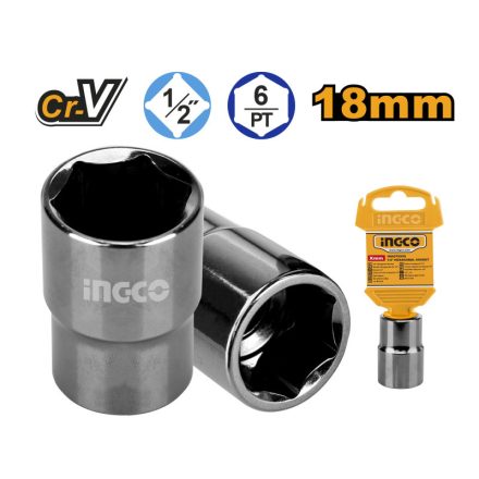 INGCO Steckschlüssel 1/2" 18 mm CrV