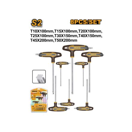 INGCO Torx T-Schlüsselsatz 8-teilig S2