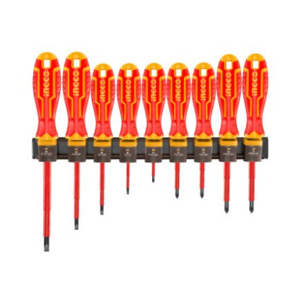 INGCO Schraubendreher-Set 9-teilig magnetisch bis 1000 V isoliert