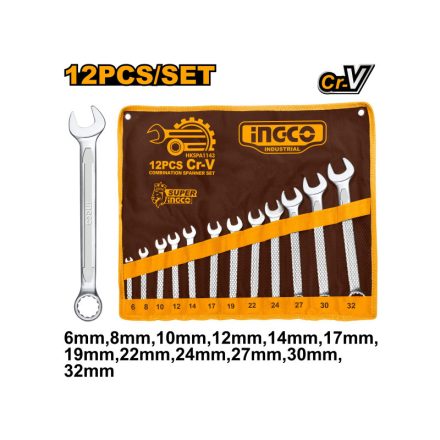 INGCO Ring-Maulschlüssel-Set 12-teilig 6-32 mm CrV