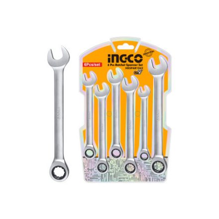 INGCO Ratschenschlüssel-Set 6-teilig 8-17 mm CrV