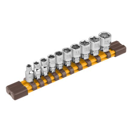 INGCO Steckschlüssel-Set 10-teilig 1/4" 5-14 mm CrV