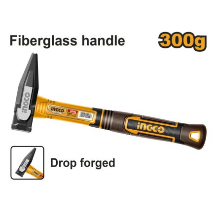 INGCO Schlosserhammer 300 g mit Glasfasergriff