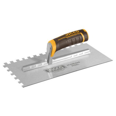 INGCO Zahnspachtel 130 x 280 mm Inox 10 x 10 mm mit Softgriff