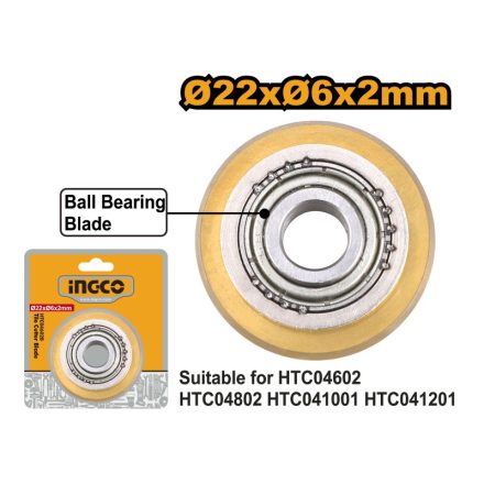 INGCO Fliesenschneidrad 22 x 6 x 2 mm mit Lager