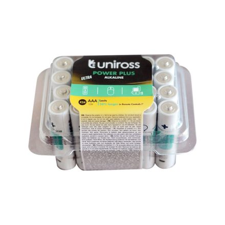 UNIROSS AAA/Micro langlebige Alkalibatterie 1,5 V (24 Stück)