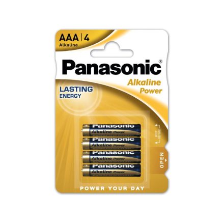 PANASONIC AAA/Micro langlebige Alkalibatterie 1,5 V (4 Stück)