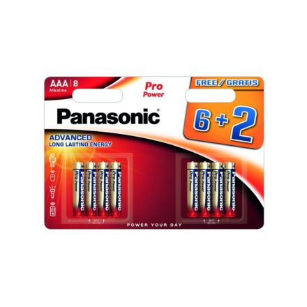 PANASONIC AAA/Micro super langlebige Alkalibatterie 1,5 V (8 Stück)