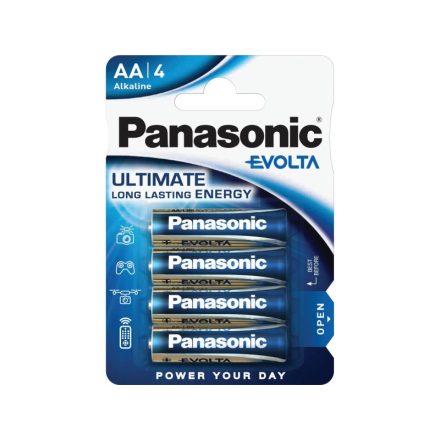 PANASONIC EVOLTA AA/Bleistift super langlebige Alkalibatterie 1,5 V (4 Stück)