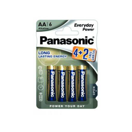 PANASONIC AA/Bleistift langlebige Alkalibatterie 1,5 V (6 Stück)