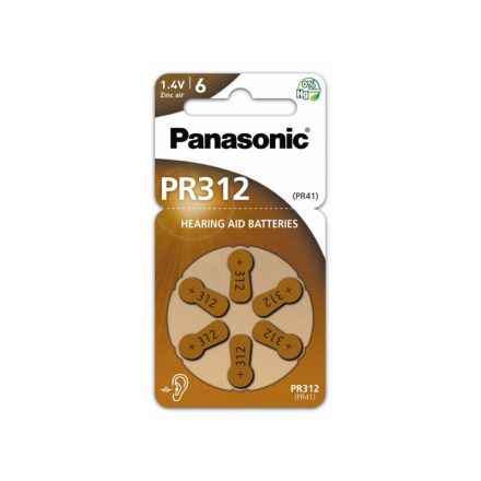 PANASONIC PR312 Zink-Luft-Hörgerätebatterie 1,4 V (6 Stück)