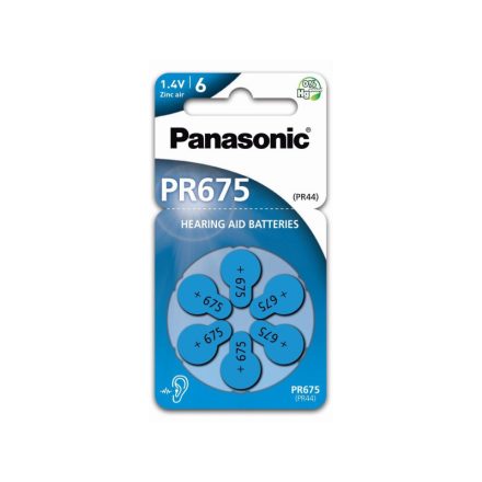 PANASONIC PR675 Zink-Luft-Hörgerätebatterie 1,4 V (6 Stück)