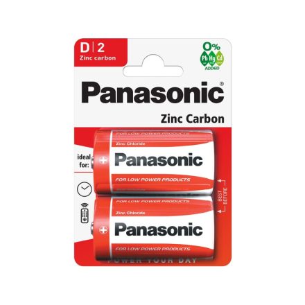 PANASONIC D/Goliath Zink-Mangan langlebige Batterie 1,5 V (2 Stück)