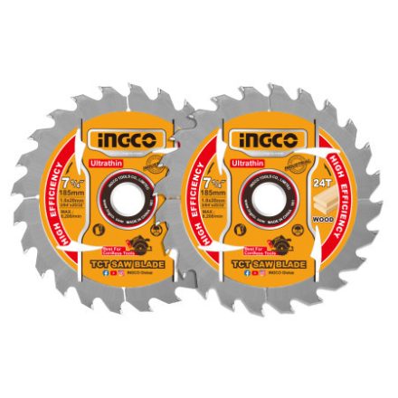 INGCO Kreissägeblatt für Holz 185 x 20 x 1,0 mm / 24T (2 Stück)