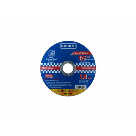 ENCORE Trennscheibe für Metall 125 x 1,0 x 22,23 mm INOX Eimerverpackung (50 Stück)