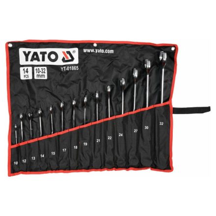 YATO Schraubenschlüssel-Set mit Stern- und Gabelschlüssel, 14-teilig, 10-32 mm