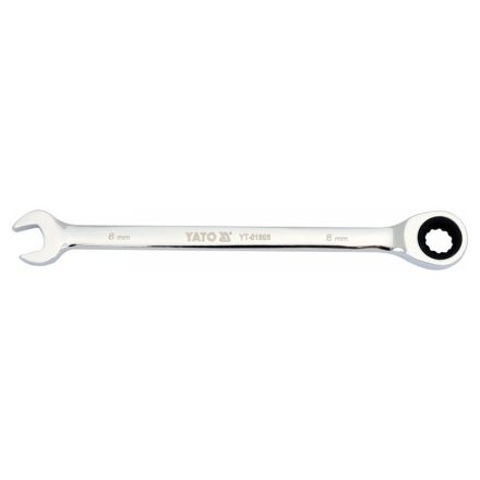 YATO Gabel-Ringschlüssel mit Ratsche 8 mm / 141 mm 72T CrV